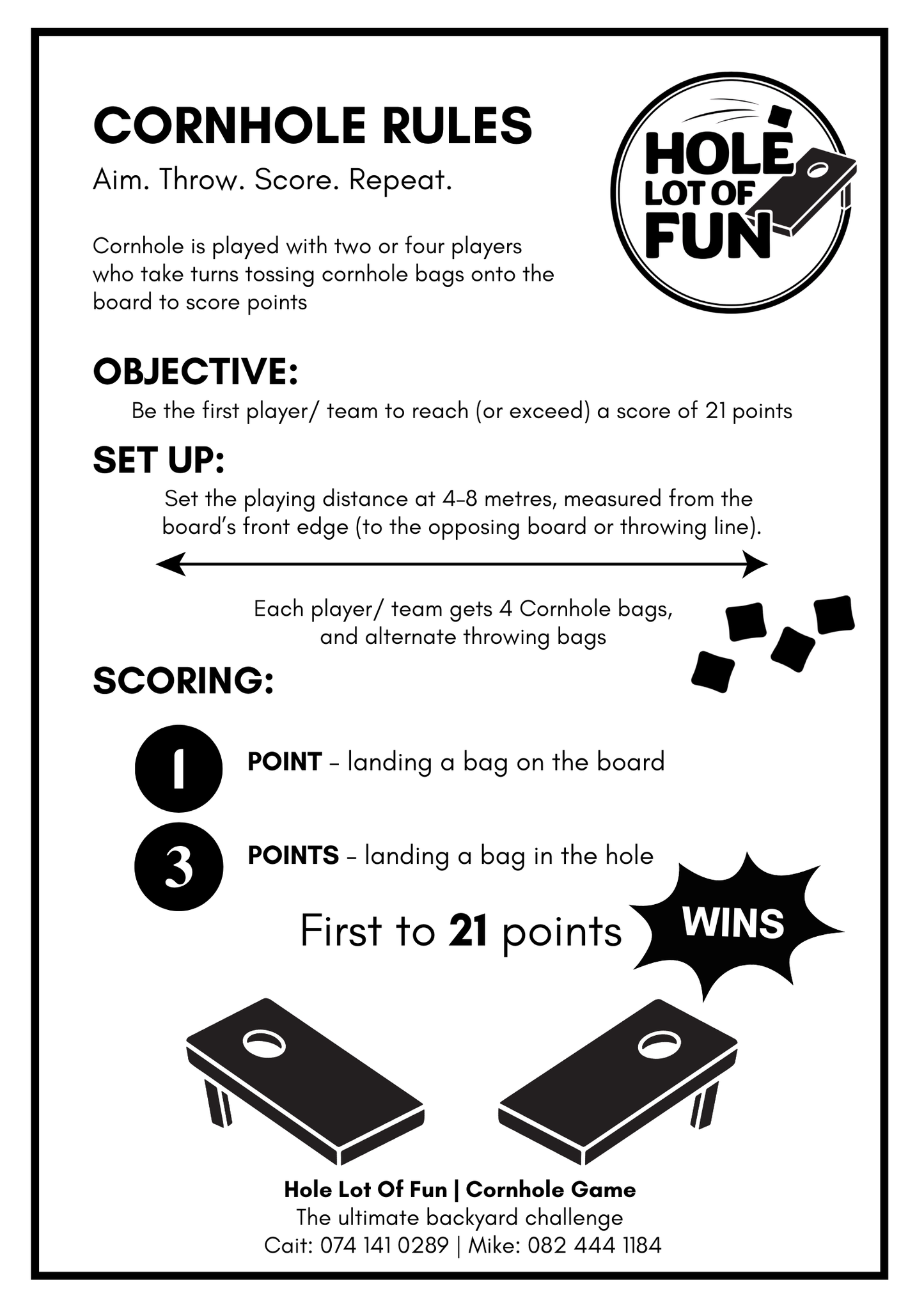 RENT - Hole Lot Of Fun | Cornhole Game