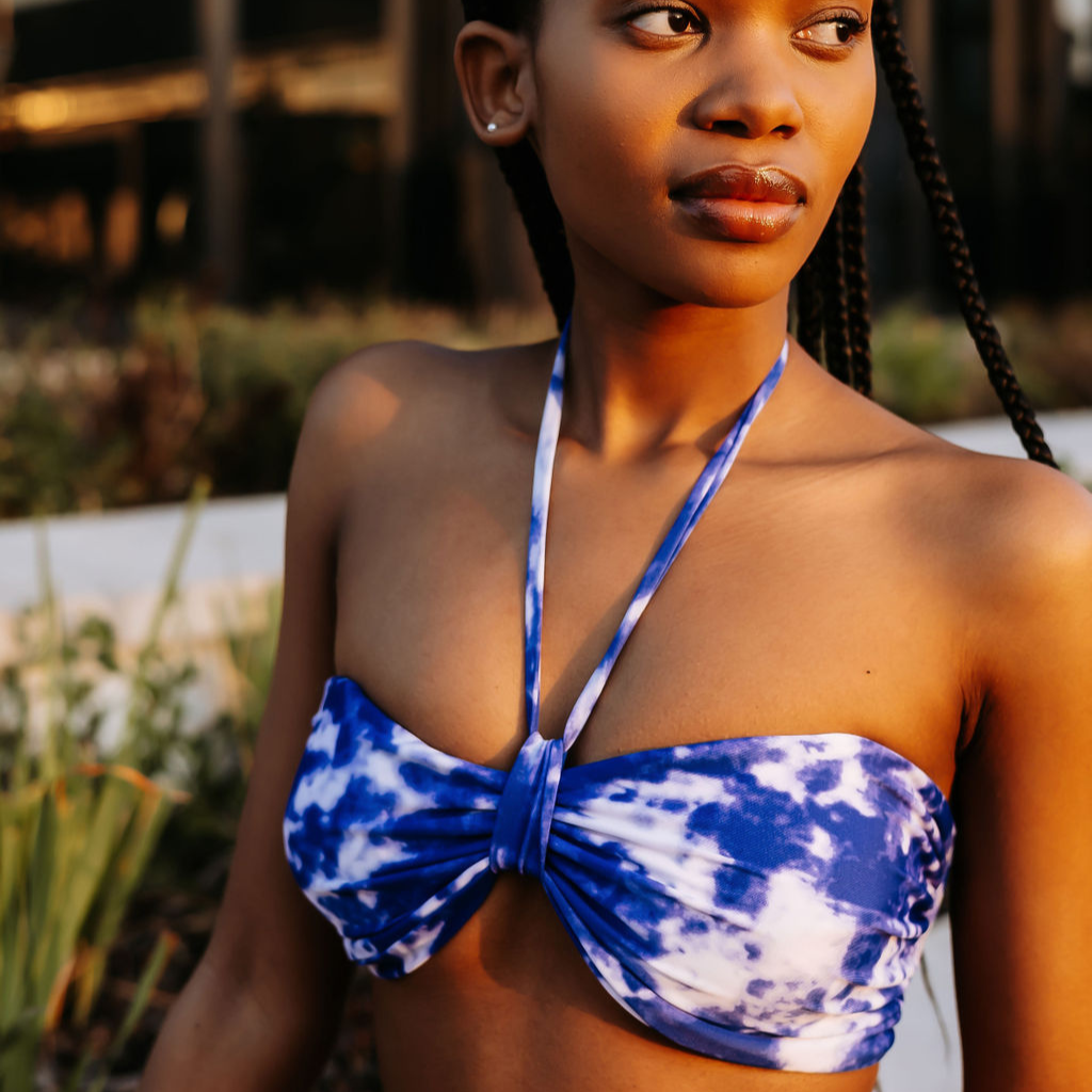 Blue Tie Dye - Monroe Style Bikini Set