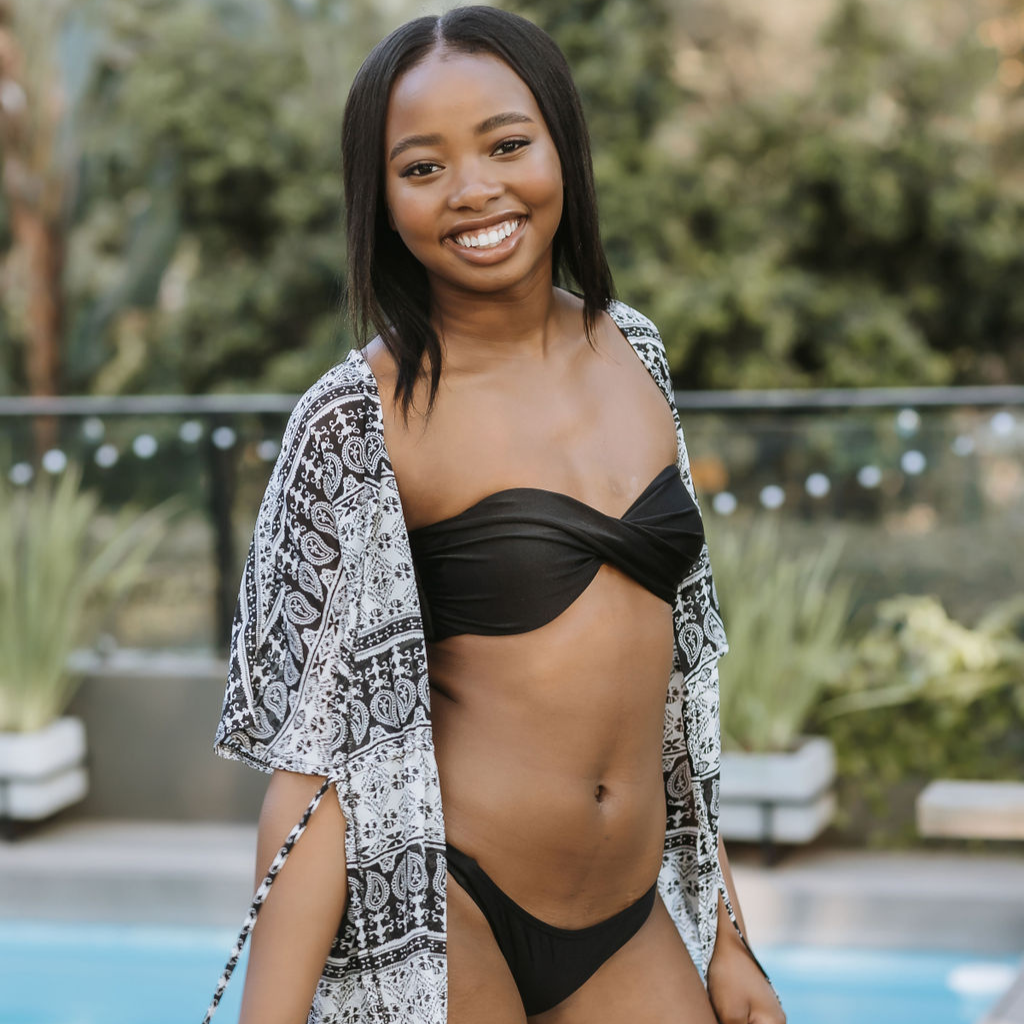 Black - Classic Tie Style Bikini Bottom