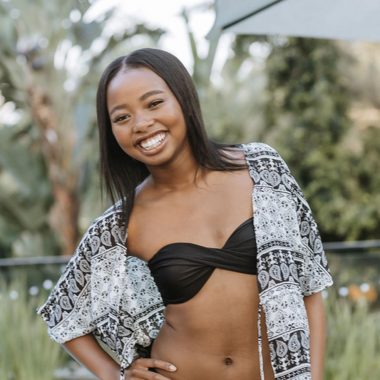 Black - Bandeau Style Bikini Top