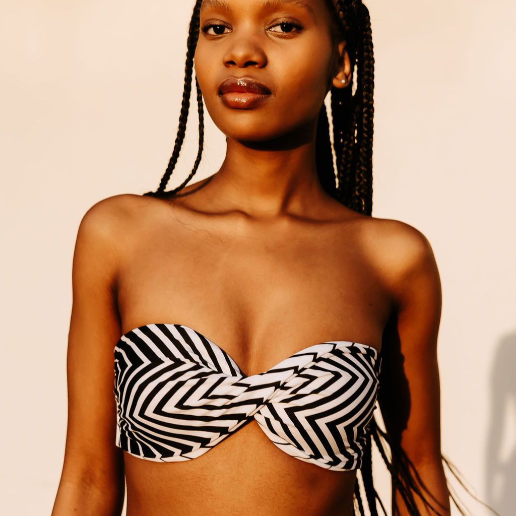 Op Art - Bandeau Style Bikini Set