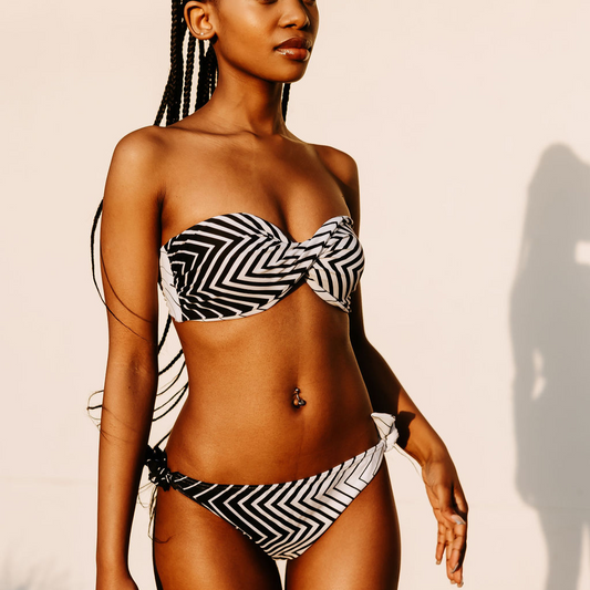 Op Art - Bandeau Style Bikini Set