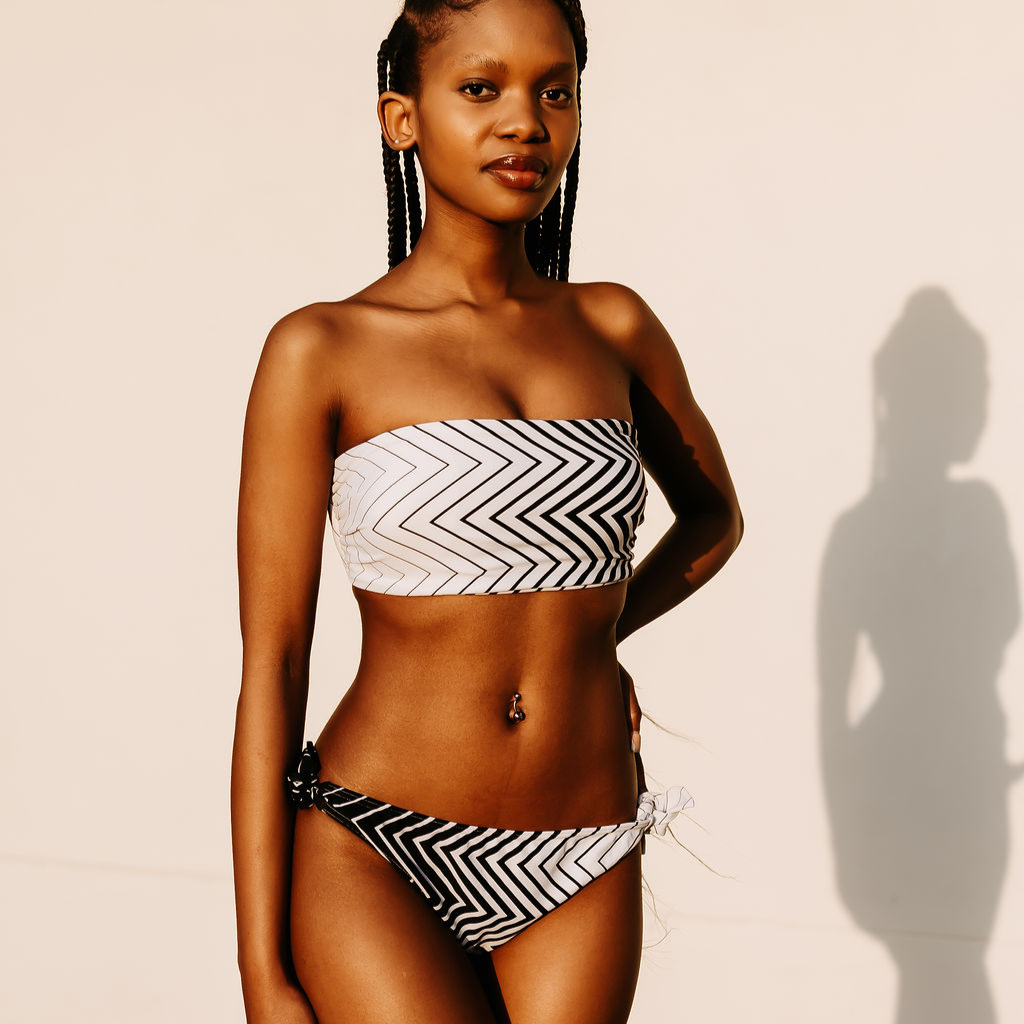 Op Art - Bandeau Style Bikini Set