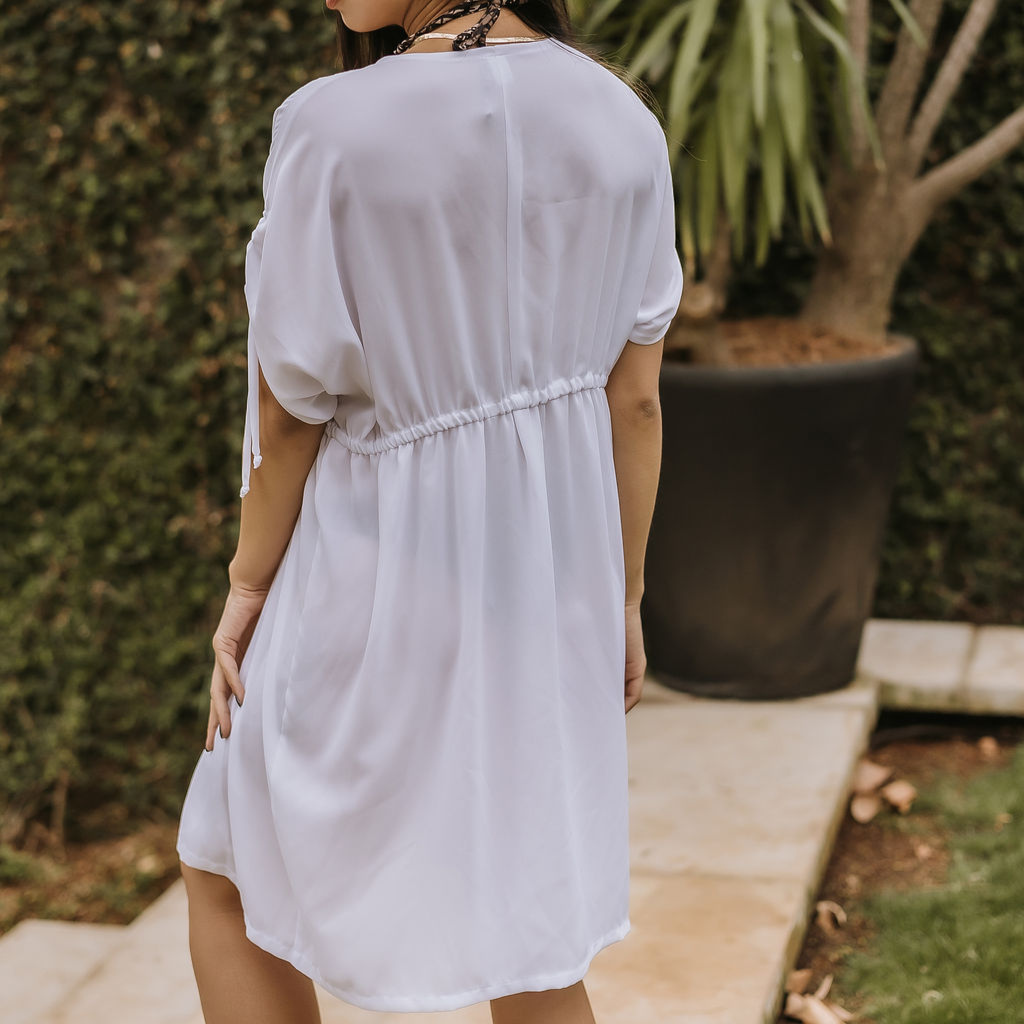 Short Tie Kimono - White