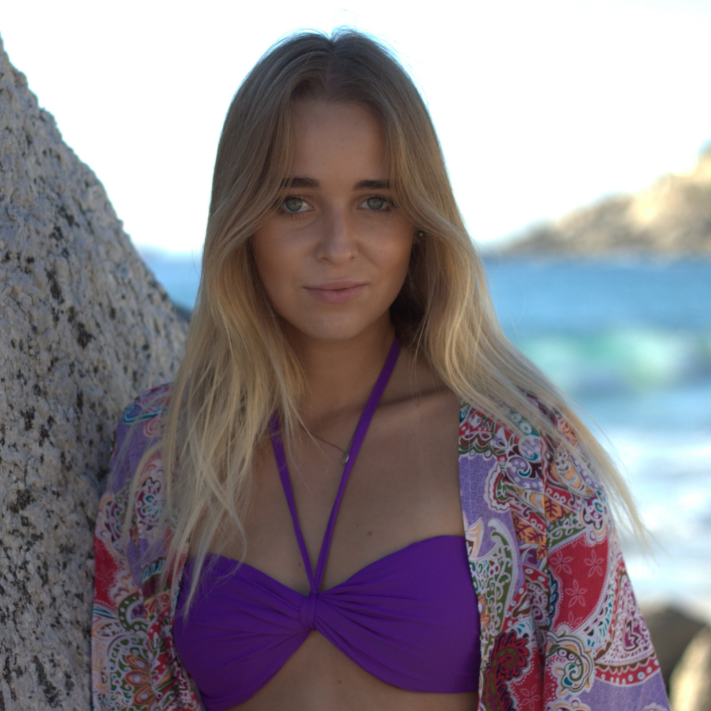 Purple - Bandeau Style Bikini Top