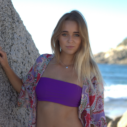 Purple - Bandeau Style Bikini Top
