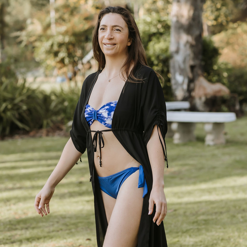 Long Kimono - Black: solid black chiffon, ankle length kimono cover up. String tie around the waist . Handmade from chiffon