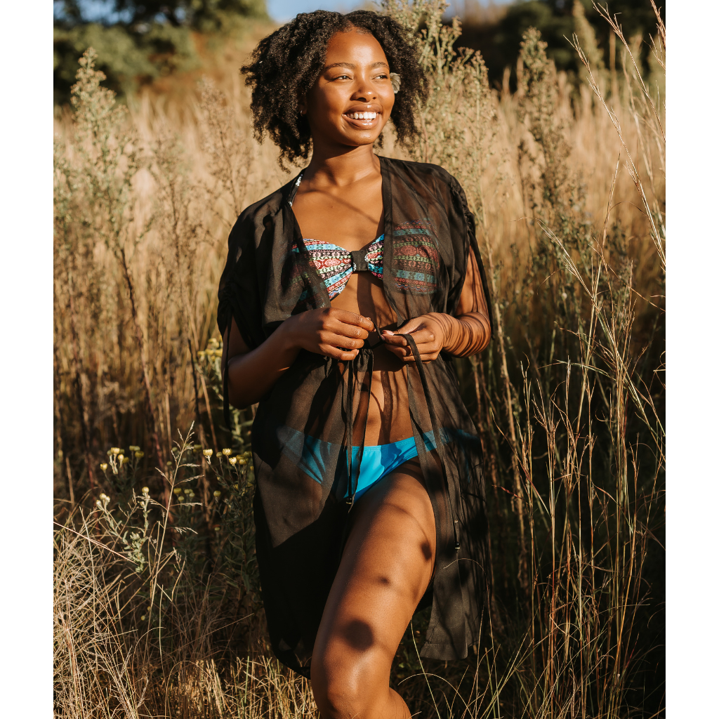 Short Tie Kimono - Black