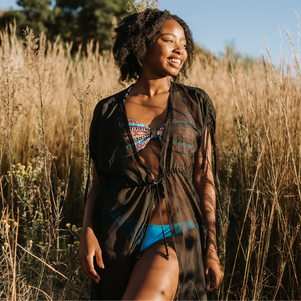 Short Tie Kimono - Black