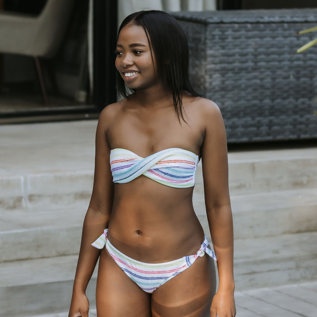 Bubbles - Bandeau Style Bikini Top – Peaches Swimwear