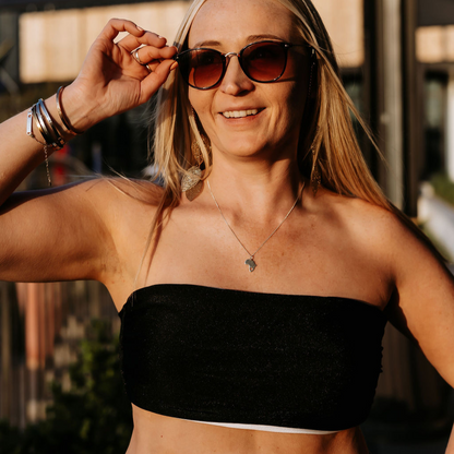 Black & White - Bandeau Style Bikini Top