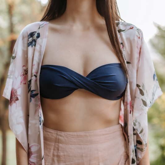 Navy - Bandeau Style Bikini Top