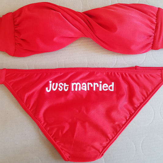 Bridal Bikini - Just Married - Red